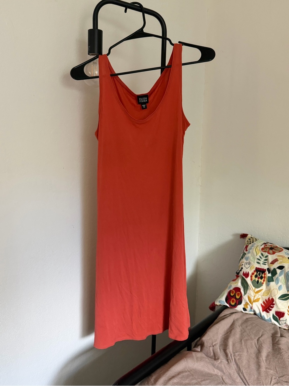 Eileen Fisher Orange Sleeveless Slip Dress